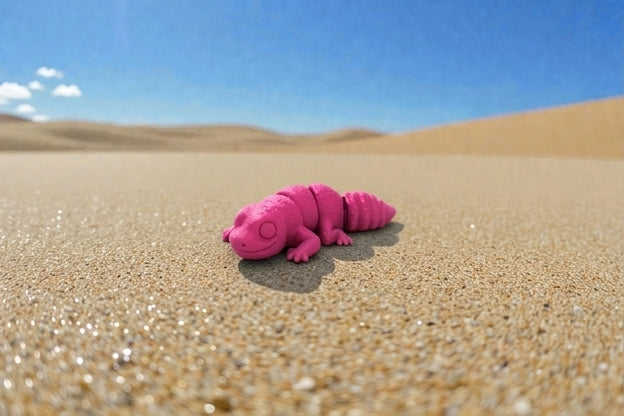 Baby Leopard Gecko Silk Pink Yellow - Side