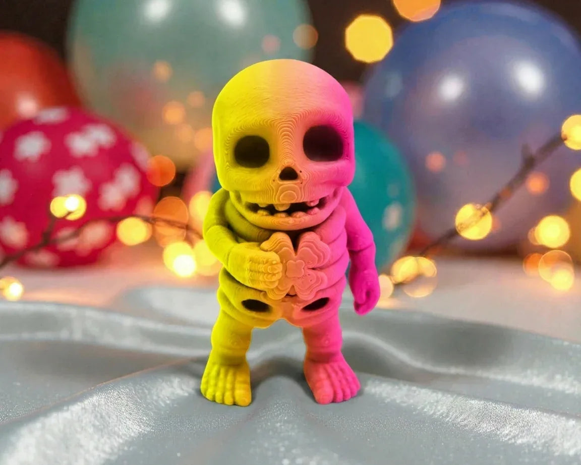 Baby Lucky Clover Skeleton Silk Pink Yellow - Front