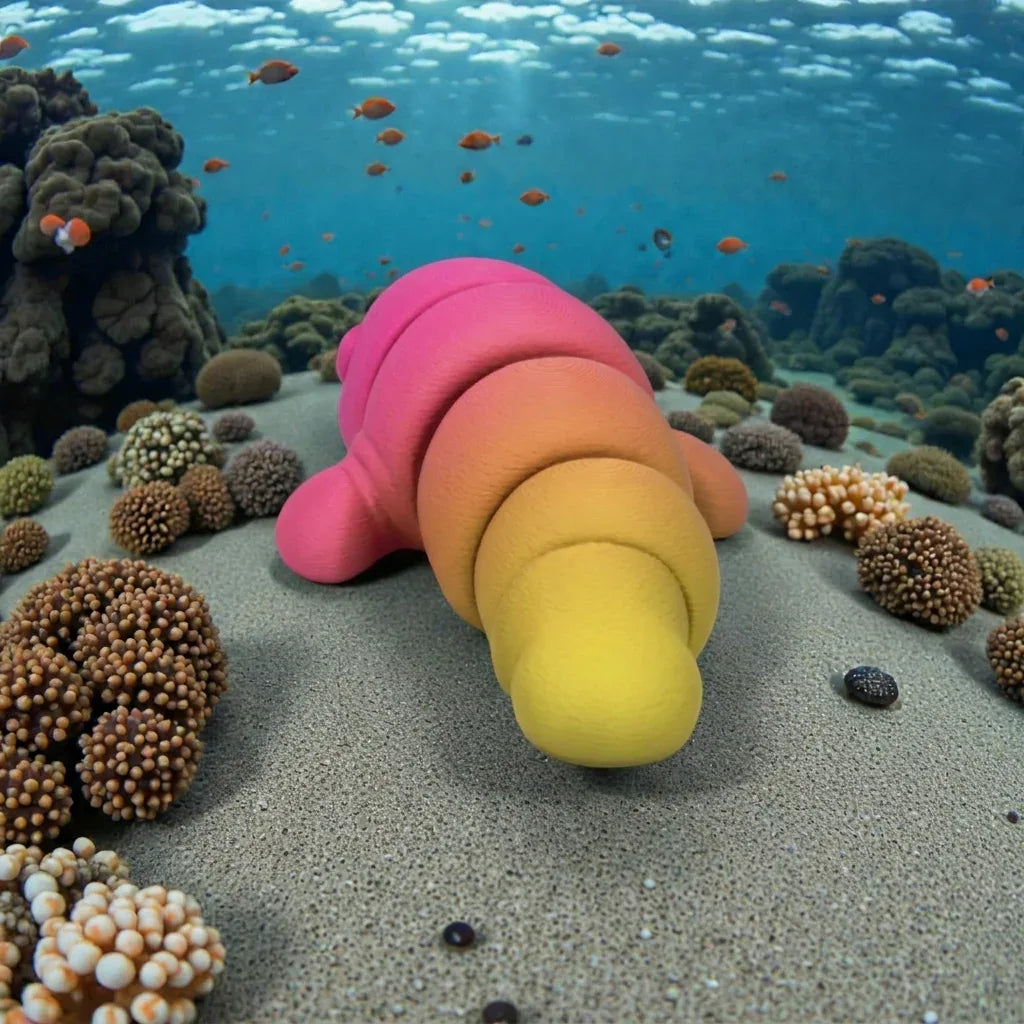 Baby Manatee Silk Pink Yellow - Back