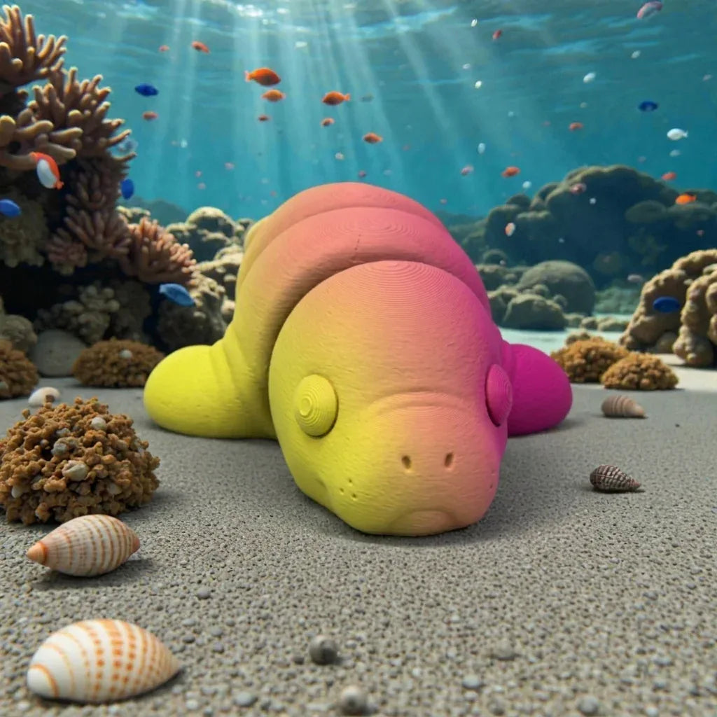 Baby Manatee Silk Pink Yellow - Front