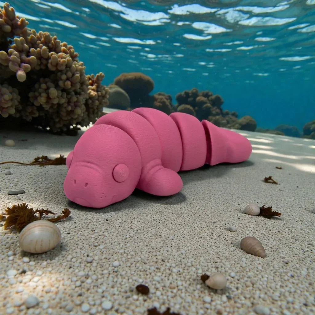 Baby Manatee Silk Pink Yellow - Side