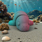 Baby Manatee Silk Teal Orange Red - Front