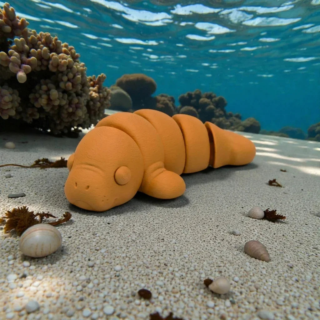 Baby Manatee Silk Tropical Sunset - Side