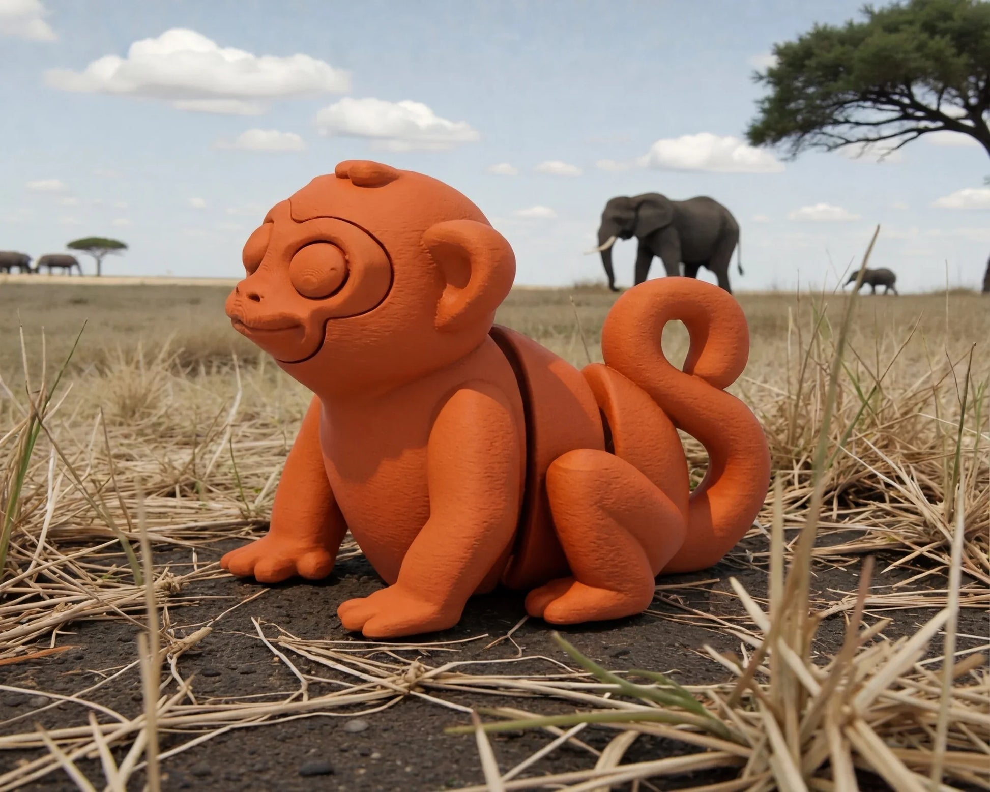 Baby Monkey Silk Red Copper - Side