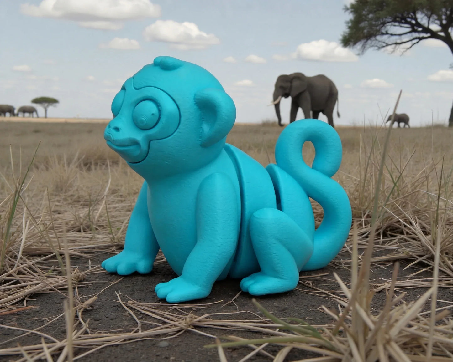 Baby Monkey Silk Sapphire Forest - Side