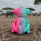 Baby Monkey Silk Teal Orange Red - Back