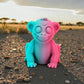 Baby Monkey Silk Teal Orange Red - Front