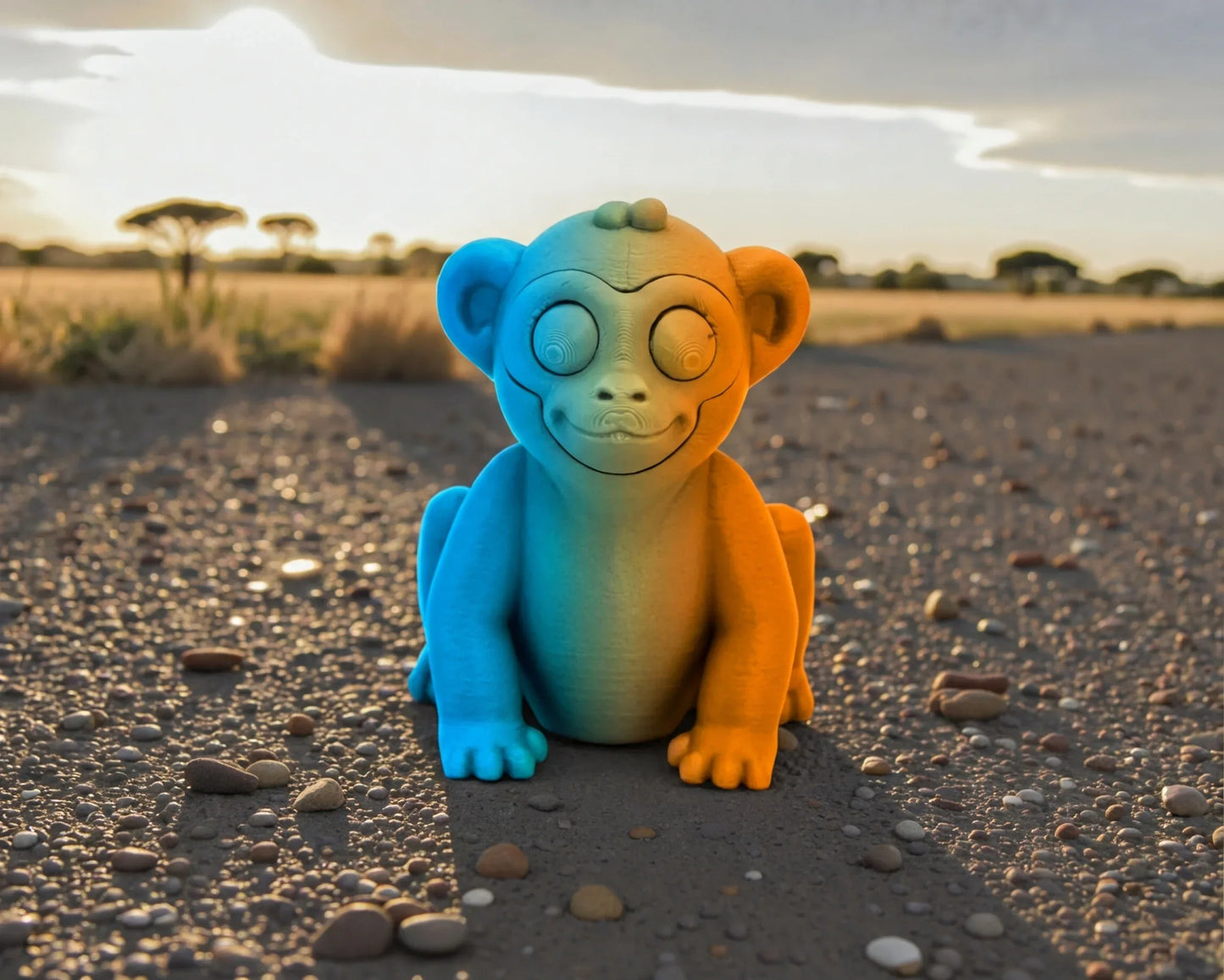 Baby Monkey Silk Tropical Sunset - Front