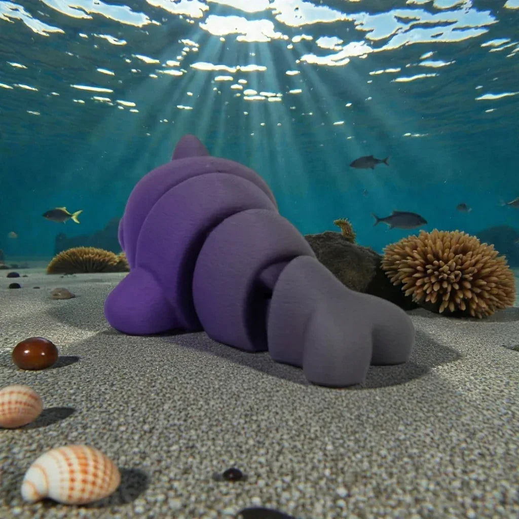 Baby Narwhal Silk Midnight Purple - Back