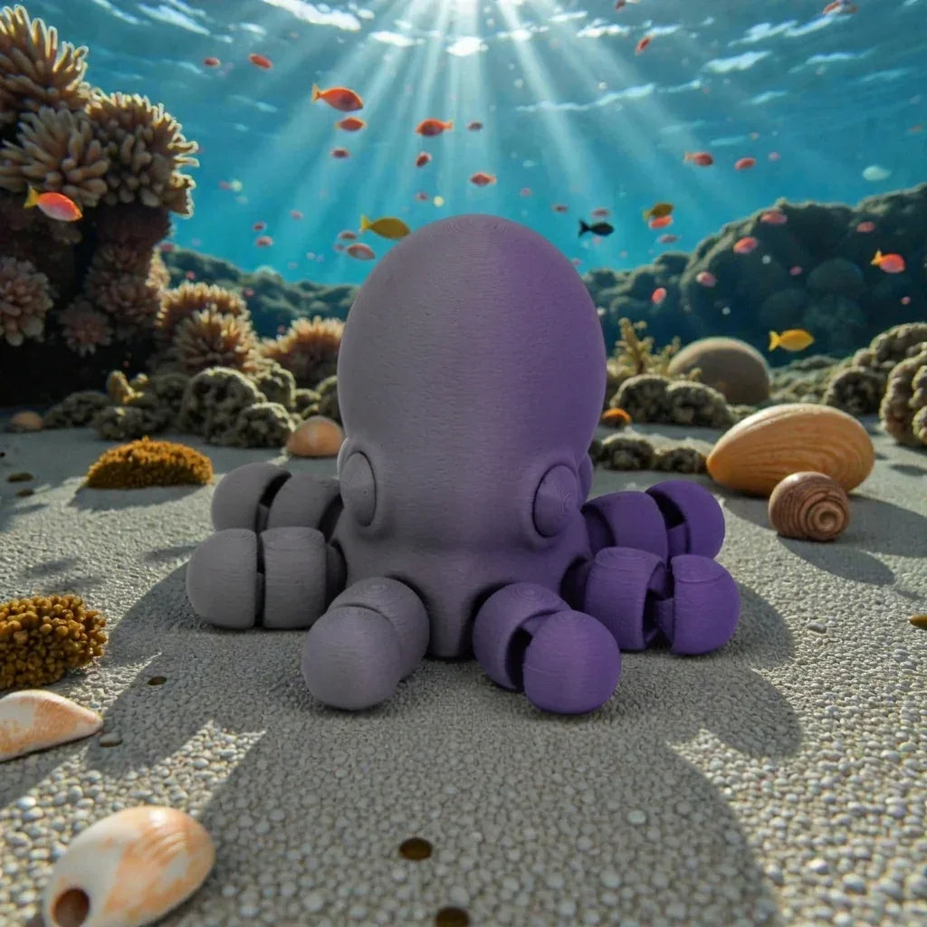 Baby Octopus Silk Midnight Purple - Front