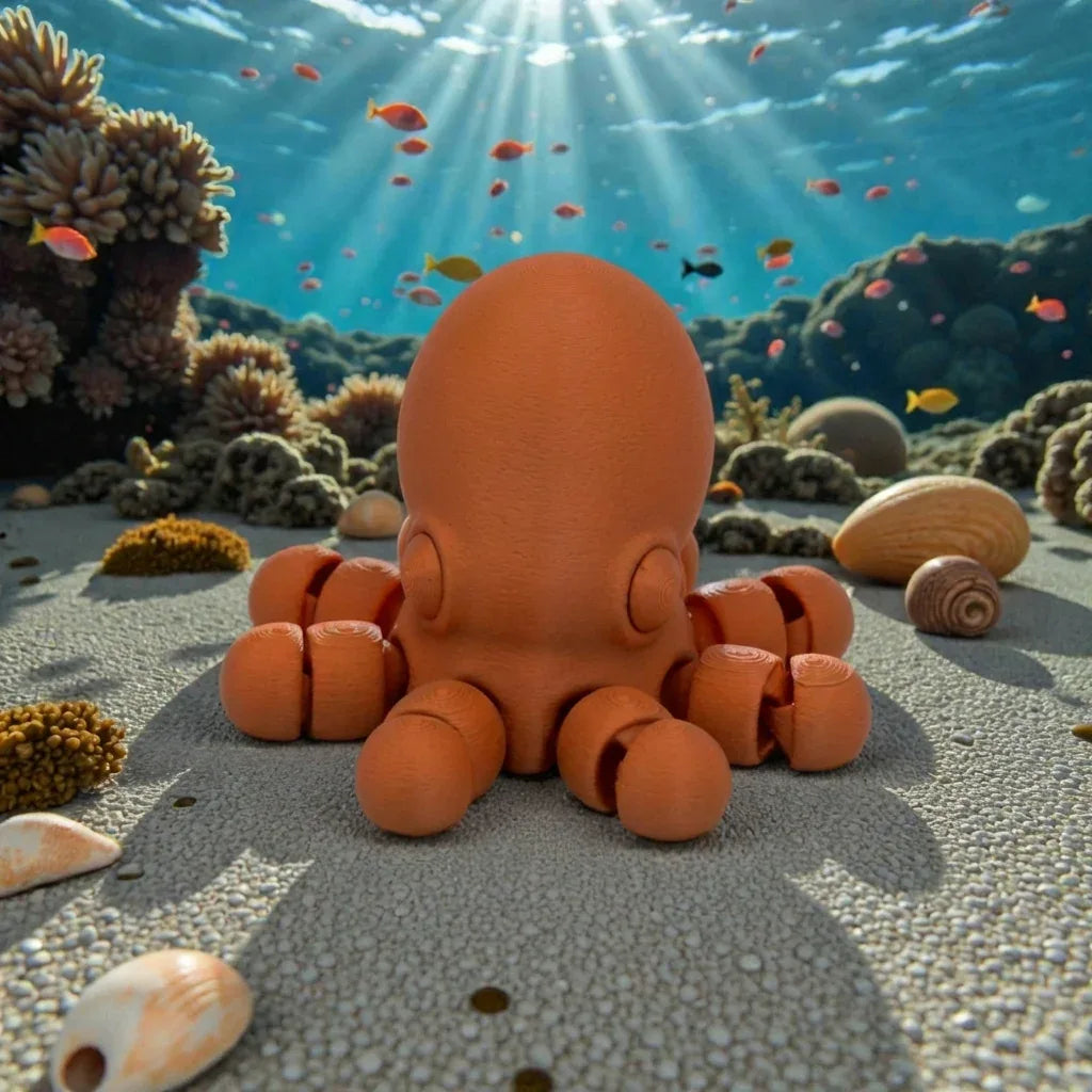 Baby Octopus Silk Red Copper - Front