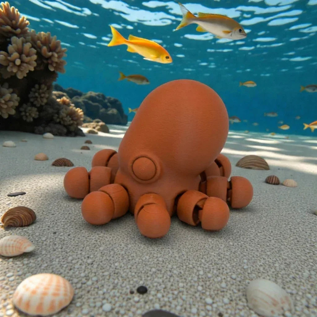 Baby Octopus Silk Red Copper - Side