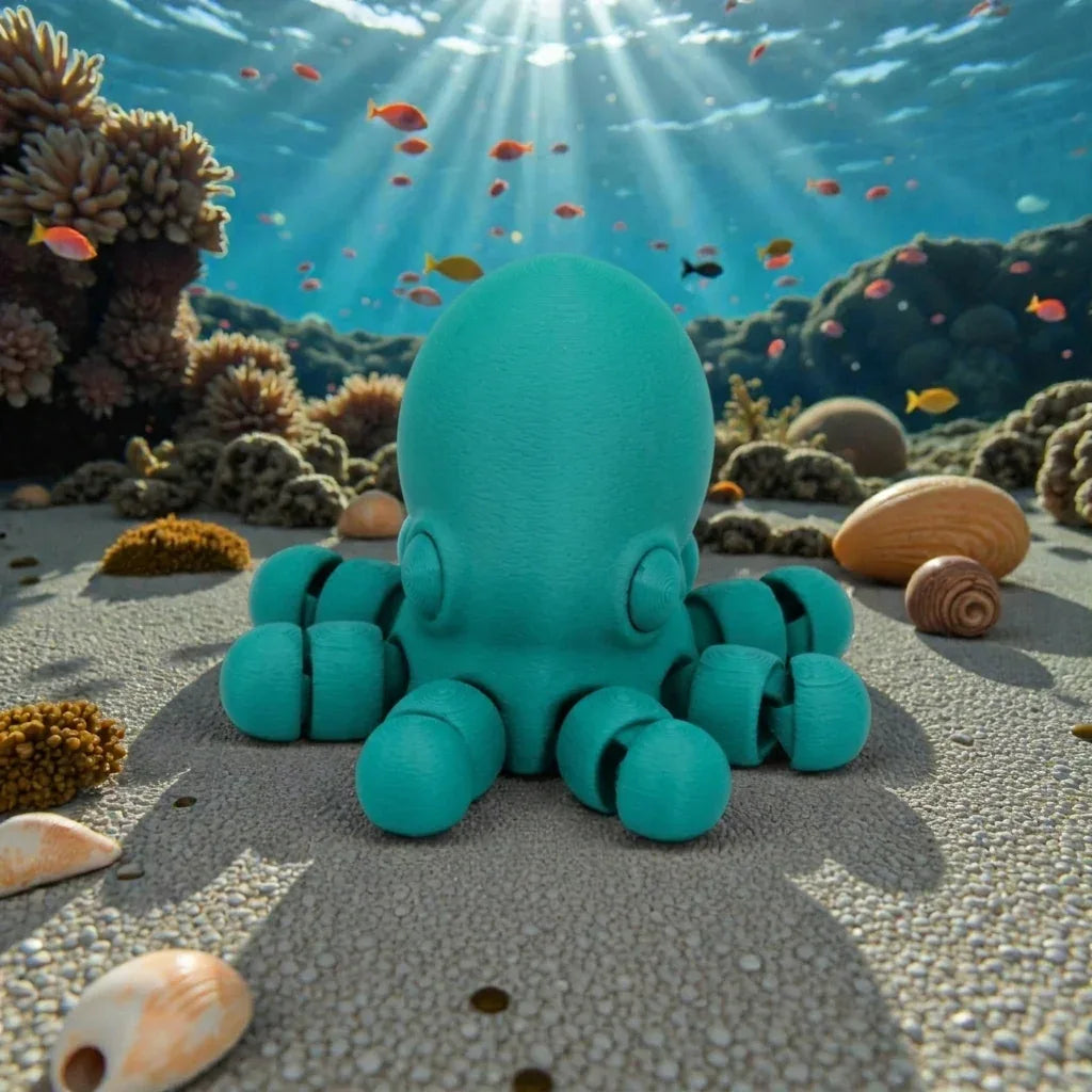 Baby Octopus Silk Sapphire Forest - Front