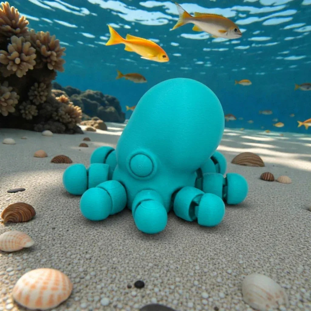 Baby Octopus Silk Sapphire Forest - Side