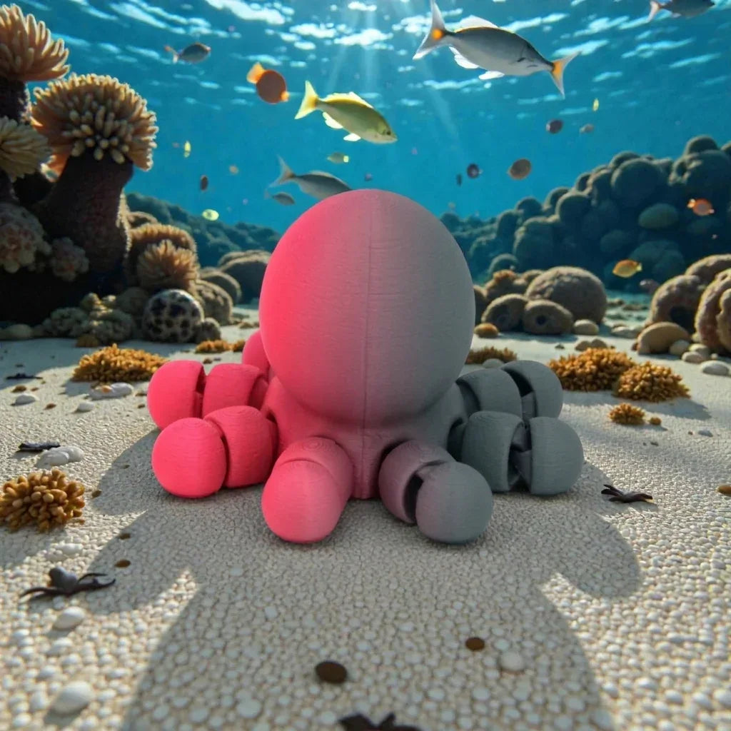 Baby Octopus Silk Smokey Wine - Back