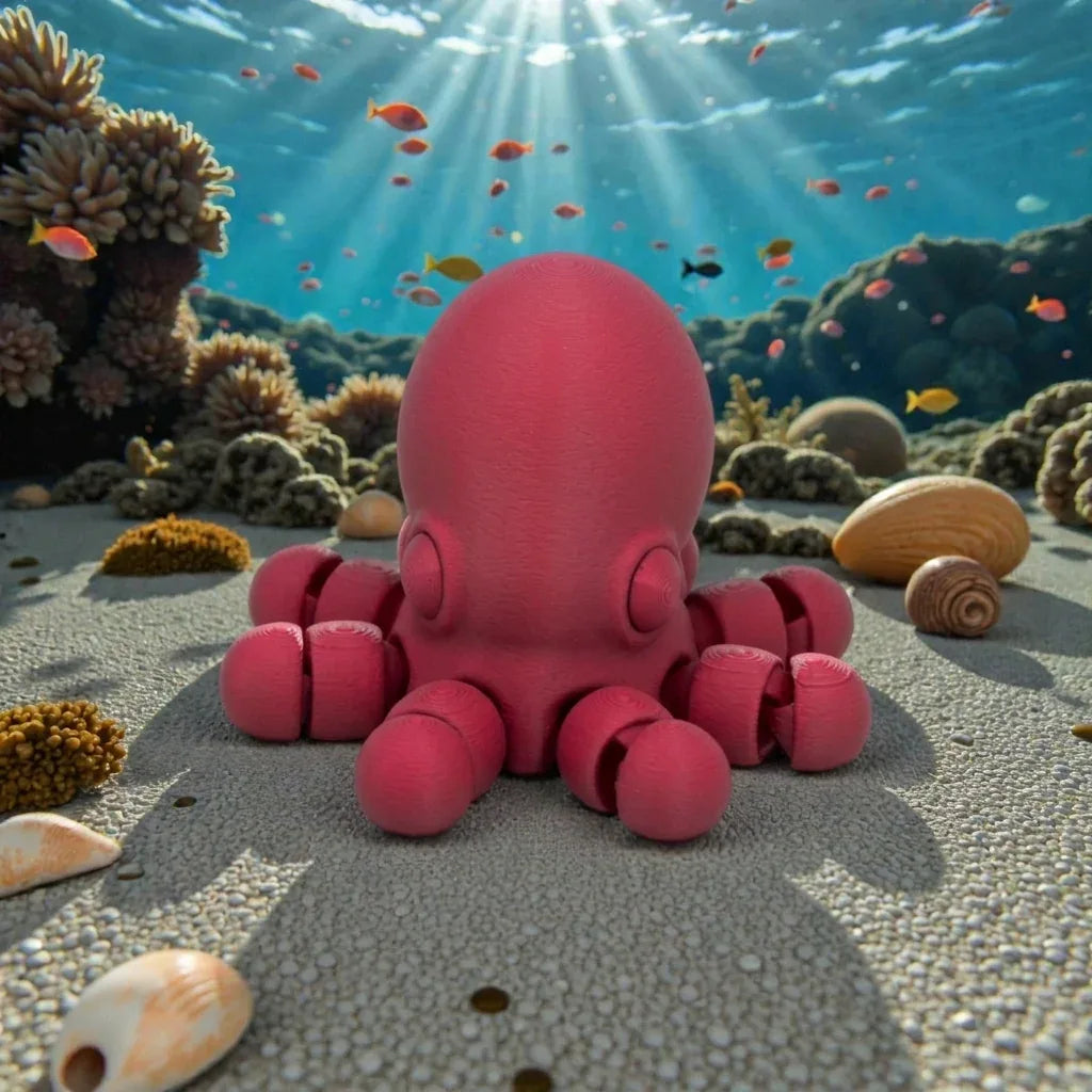 Baby Octopus Silk Smokey Wine - Front