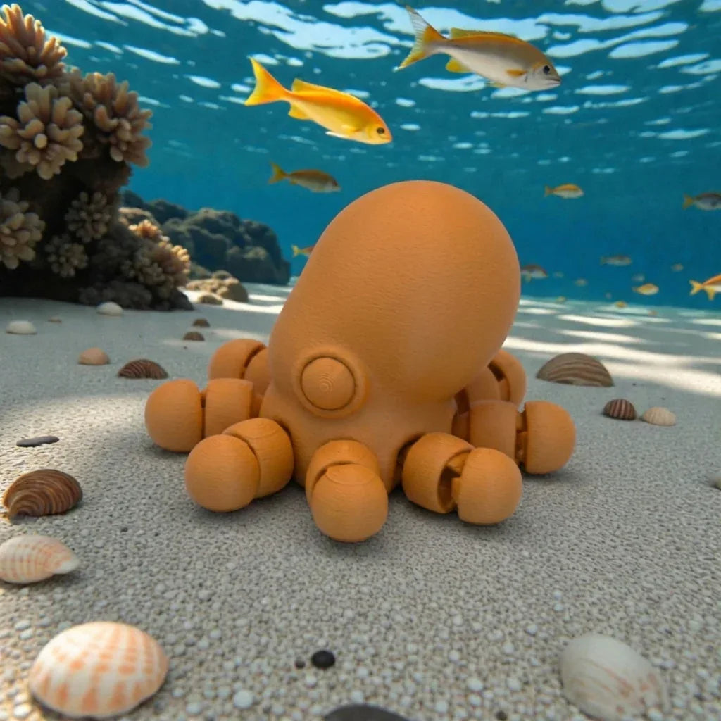 Baby Octopus Silk Tropical Sunset - Side