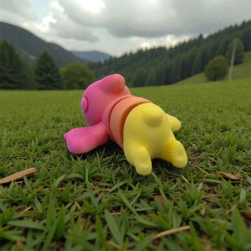 Baby Pterodactyl Silk Pink Yellow - Back