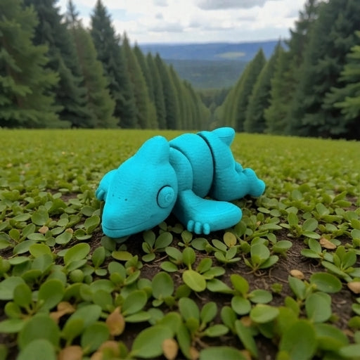 Baby Pterodactyl Silk Sapphire Forest - Side