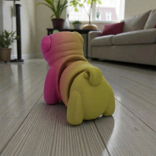 Baby Pug Silk Pink Yellow - Back