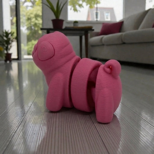 Baby Pug Silk Pink Yellow - Side
