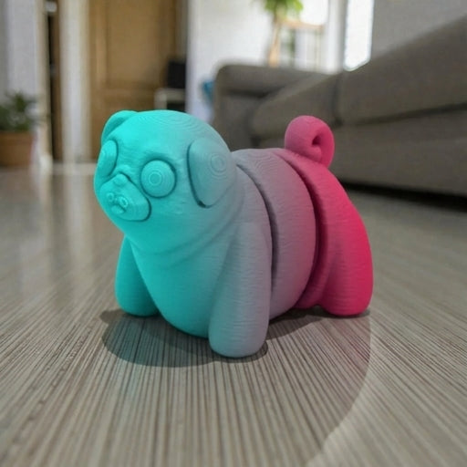 Baby Pug Silk Teal Orange Red - Front