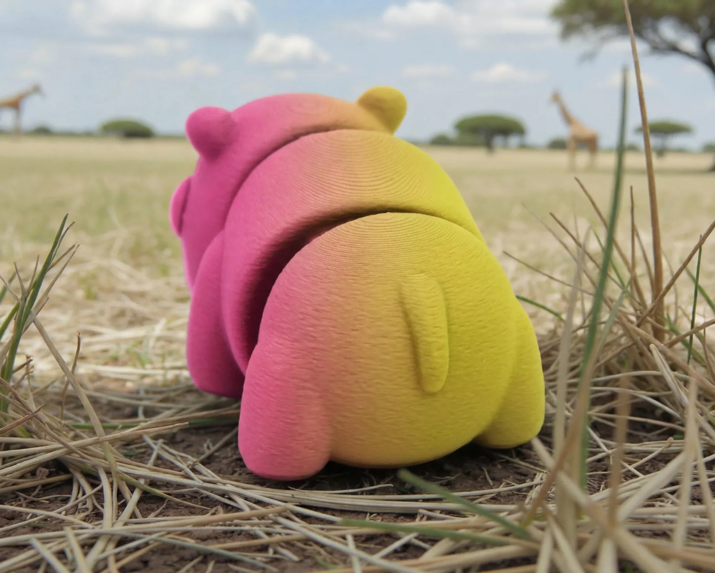 Baby Rhino Silk Pink Yellow - Back