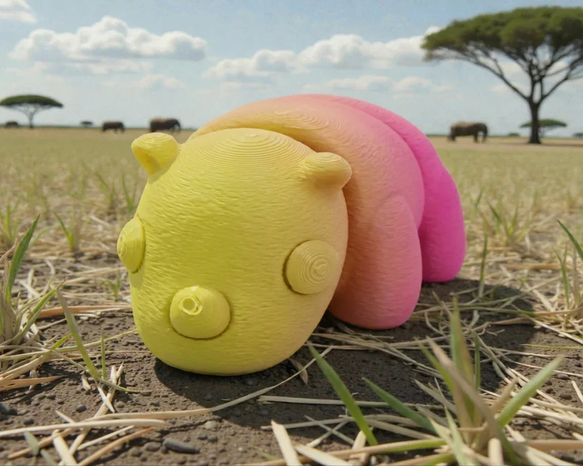Baby Rhino Silk Pink Yellow - Front