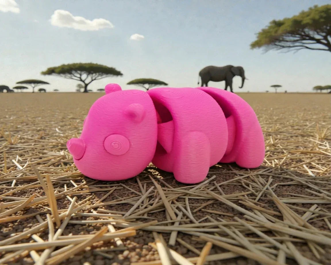 Baby Rhino Silk Pink Yellow - Side
