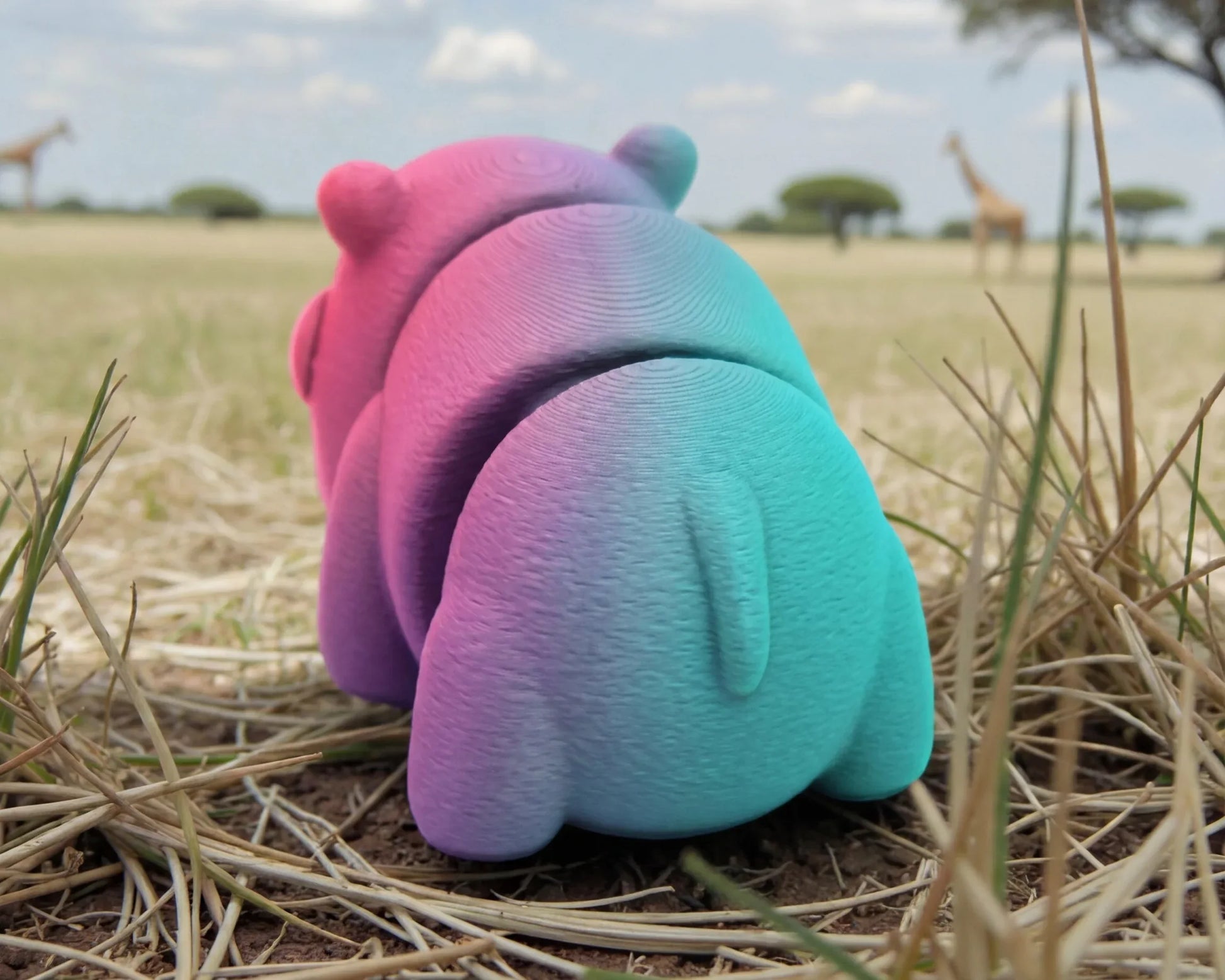 Baby Rhino Silk Teal Orange Red - Back