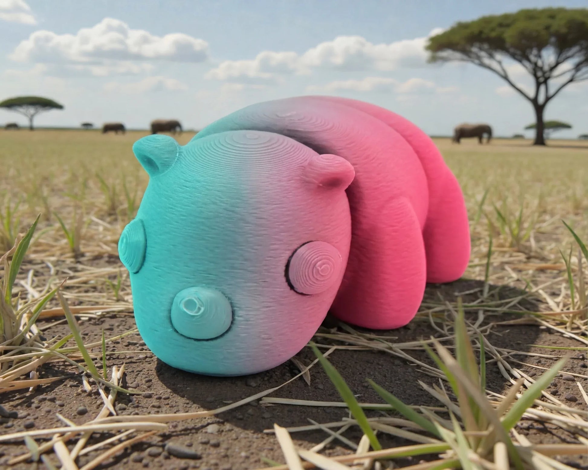 Baby Rhino Silk Teal Orange Red - Front