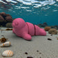 Baby Seal Silk Pink Yellow - Side