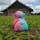 Baby Sheep Silk Teal Orange Red - Back