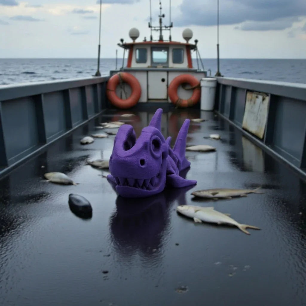 Baby Skeleton Shark Silk Midnight Purple - Front