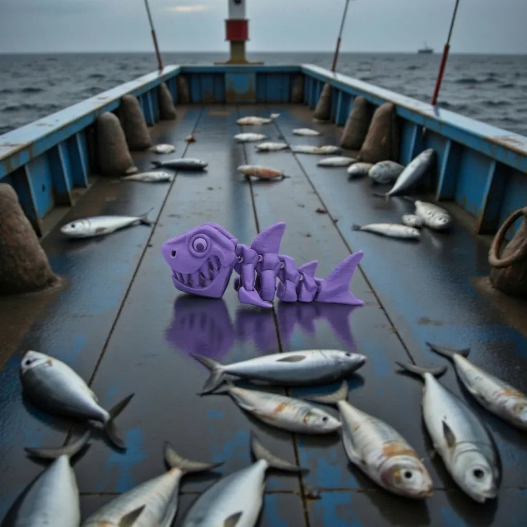 Baby Skeleton Shark Silk Starling Purple - Side