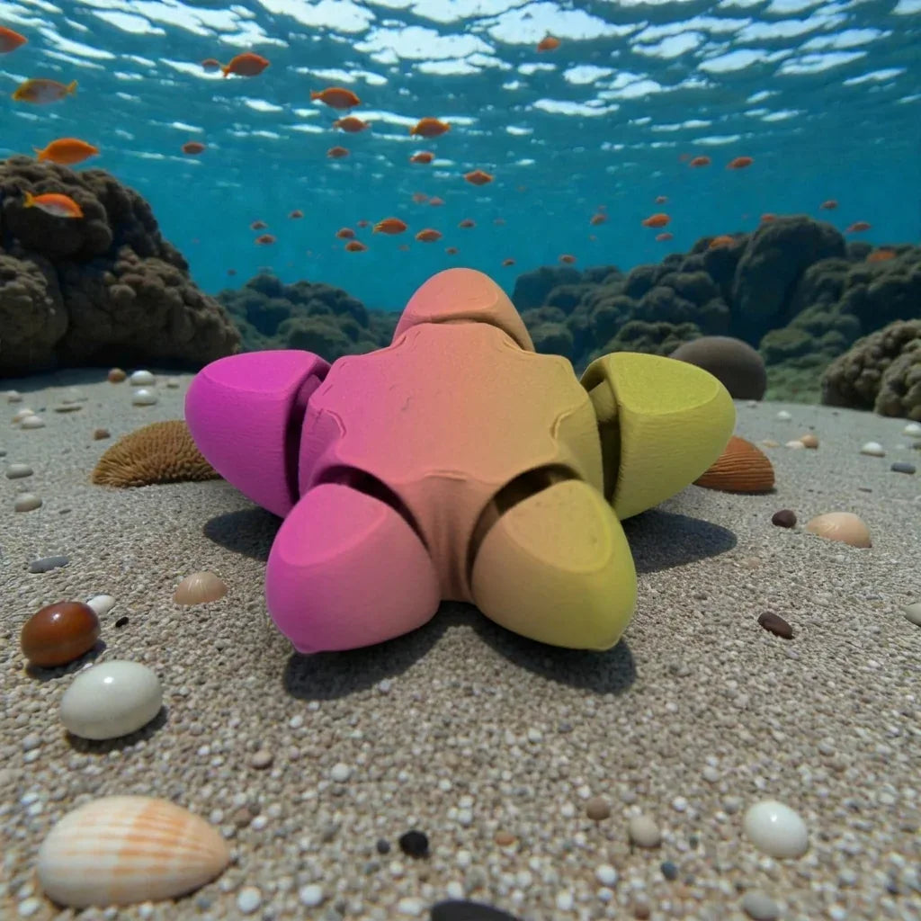 Baby Starfish Silk Pink Yellow - Back