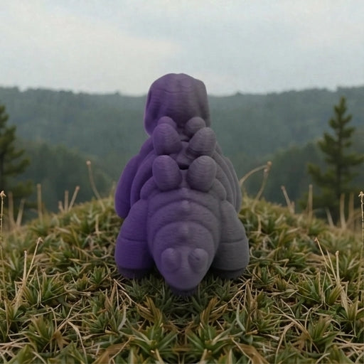 Baby Stegosaurus Skeleton Silk Midnight Purple - Back