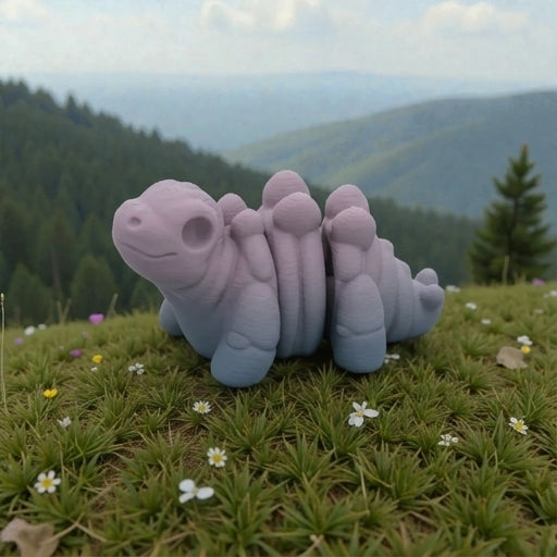Baby Stegosaurus Skeleton Silk Rainbow - Side