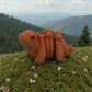 Baby Stegosaurus Skeleton Silk Red Copper - Side
