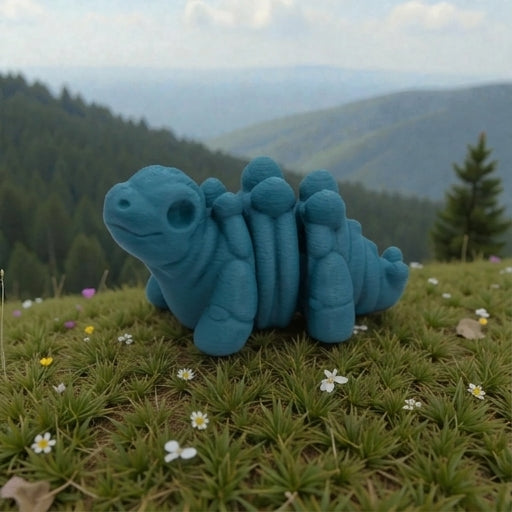 Baby Stegosaurus Skeleton Silk Sapphire Forest - Side