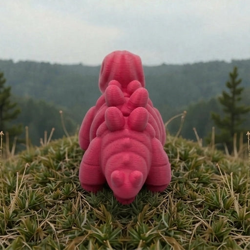 Baby Stegosaurus Skeleton Silk Smokey Wine - Back