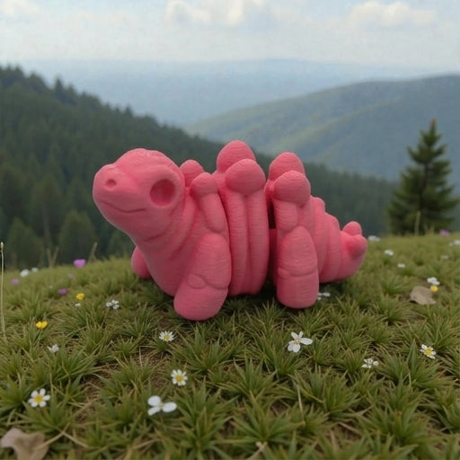 Baby Stegosaurus Skeleton Silk Smokey Wine - Side