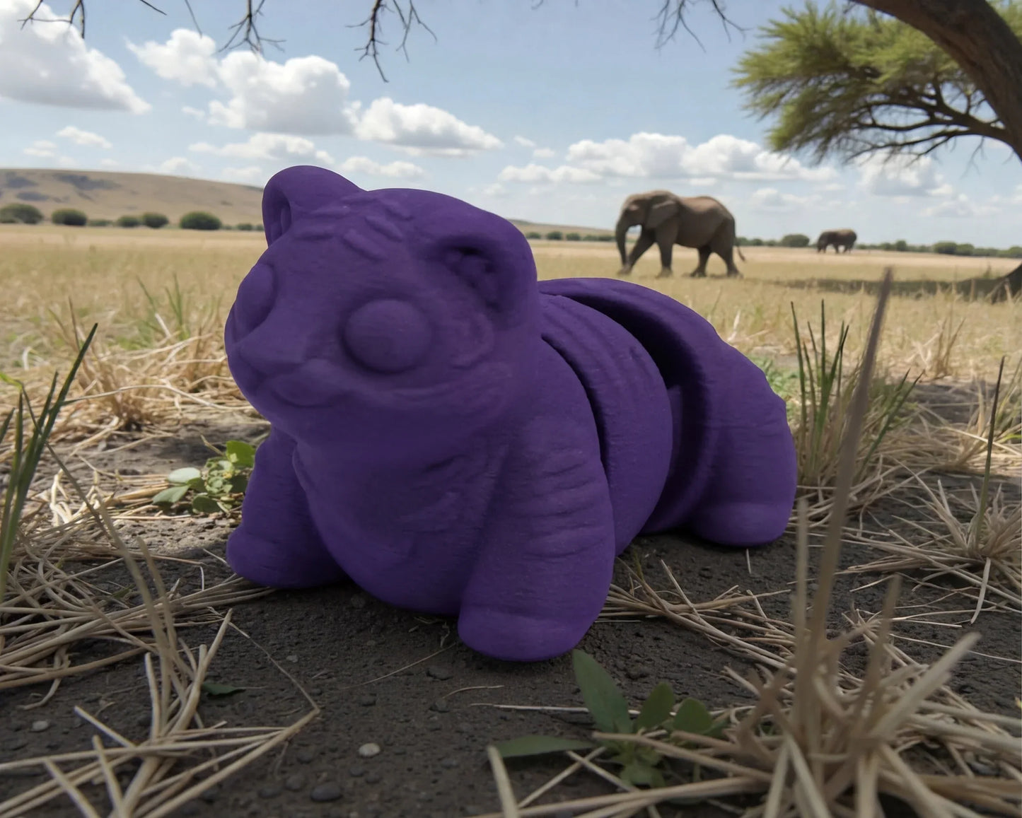 Baby Tiger Silk Midnight Purple - Side