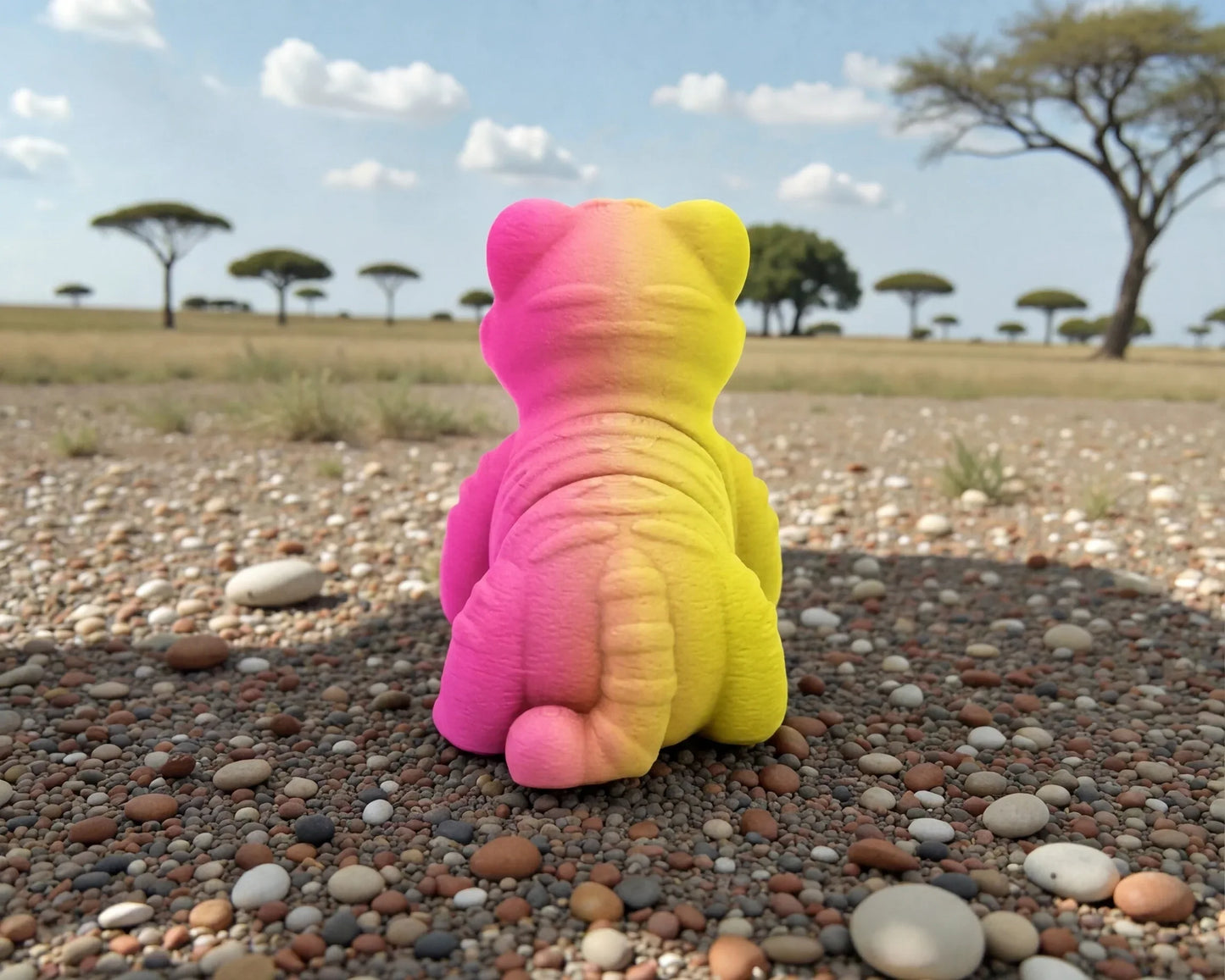Baby Tiger Silk Pink Yellow - Back