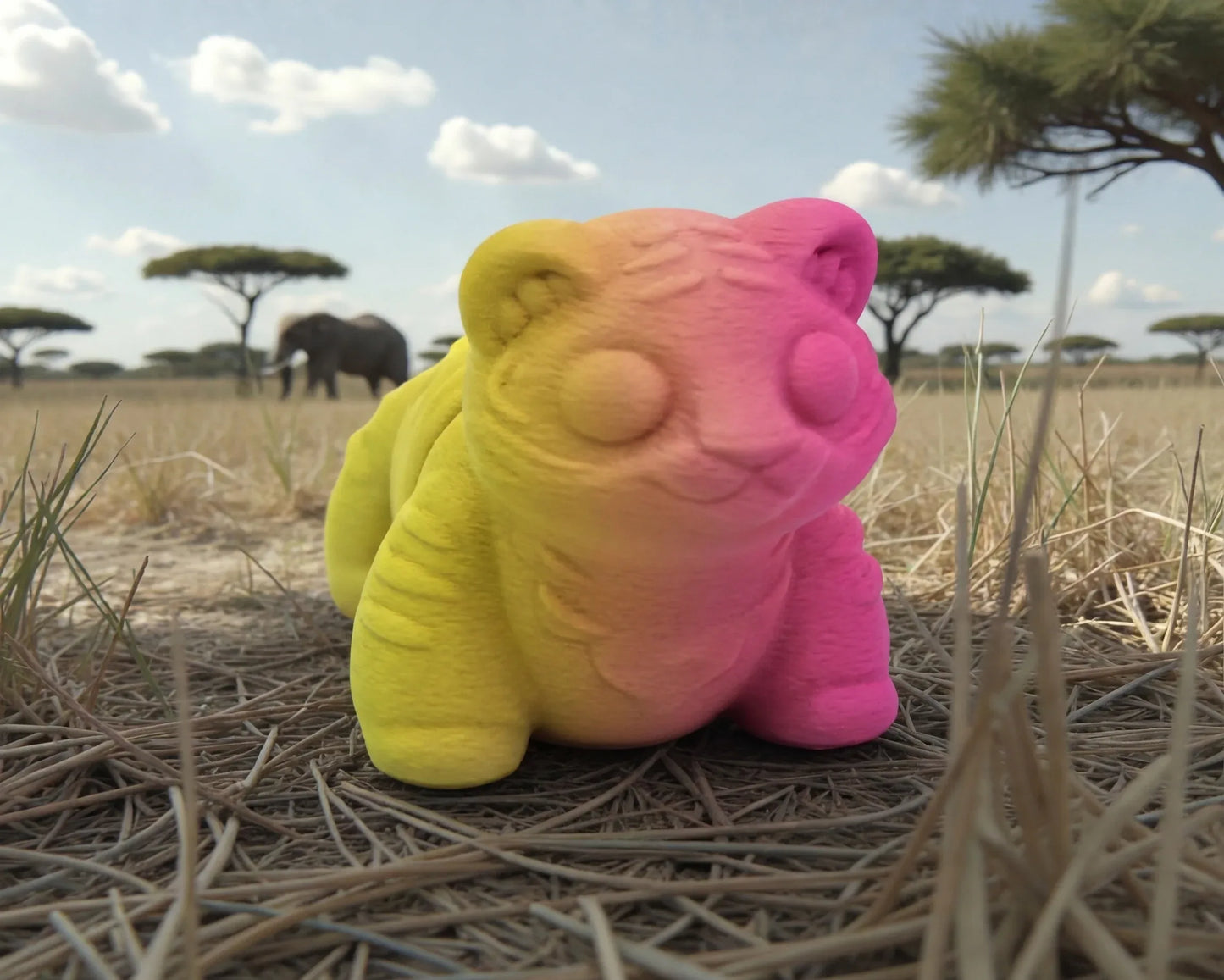 Baby Tiger Silk Pink Yellow - Front