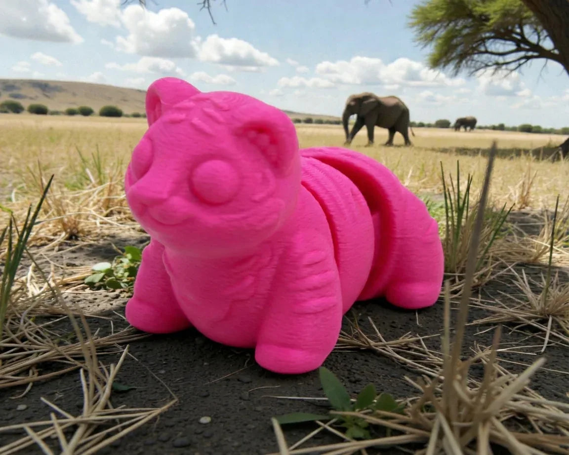 Baby Tiger Silk Pink Yellow - Side