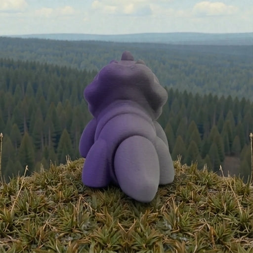 Baby Triceratops Silk Midnight Purple - Back