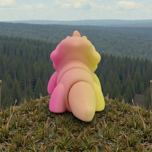 Baby Triceratops Silk Pink Yellow - Back