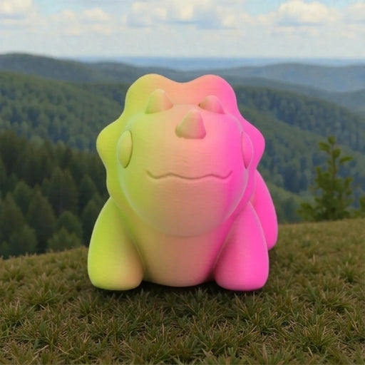 Baby Triceratops Silk Pink Yellow - Front