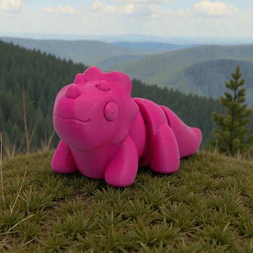 Baby Triceratops Silk Pink Yellow - Side